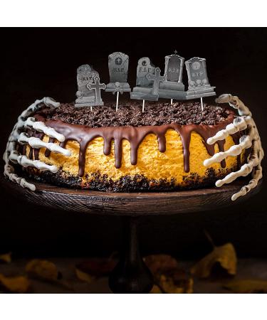 Whaline 24Pcs Halloween Cupcake Toppers 8 Designs Tombstone Graveyard Cake Toppers Scary Cupcake Decoration Table Centerpiece Sticks Appetizer Picks for Party Supplies - Buy Online on SooperMarket.com