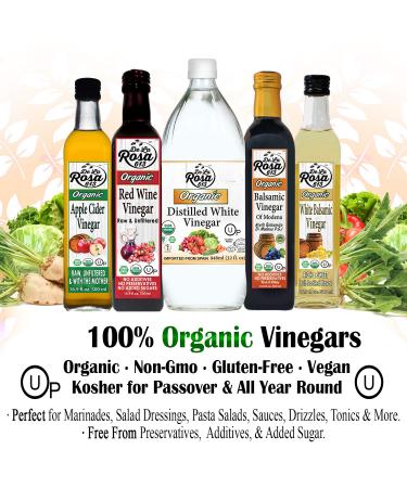 De La Rosa Organic Distilled White Vinegar 32oz - Raw & Unfiltered | Vegan, Gluten-Free, Kosher | Perfect for Salads, Dressings, Marinades | 32 Fl Oz - Buy Online on SooperMarket.com