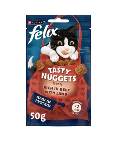 FELIX Tasty Nuggets Adult Cat Treats with beef and lamb 8x50g Beef & Lamb 50 g (Pack of 8)