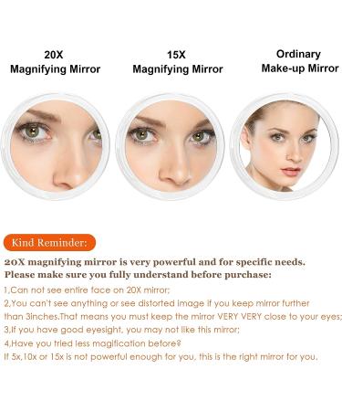 B Beauty Planet 5 Inch 20X Magnifying Mirror with Three Suction Cups - Ideal for Makeup, Tweezing, Blackhead, and Blemish Removal - Buy Online on SooperMarket.com