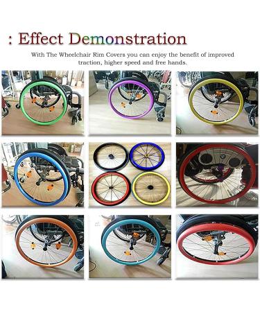 Wheelchair Wheel Covers 24-Inch Silicone Wheelchair Push Rim Covers Non-Slip Wear-Resistant Silicone Grip Covers for Improved Traction Hand Protection Easy Installation Universal Fit for 22/24-I 22-Inch Blue - Buy Online on SooperMarket.com