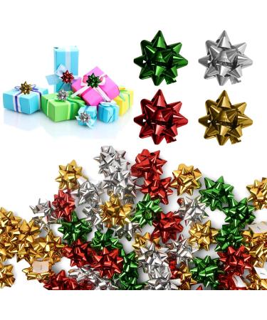 Kioiner 200 Pcs Gift Bows Assortment 1 Inch Mini Gift Bows 4 Colors Self Adhesive Gift Wrapping Bows for Christmas Hanukkah Birthdays Weddings Baby Showers Valentine Gift Present Wrapping Decoration - Buy Online on SooperMarket.com
