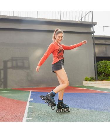 Hikole Adjustable Inline Skates with Light Up Wheels - Blue & Black | Youth & Adult Sizes for Indoor/Outdoor Skating - Beginners to Advanced - Buy Online on SooperMarket.com