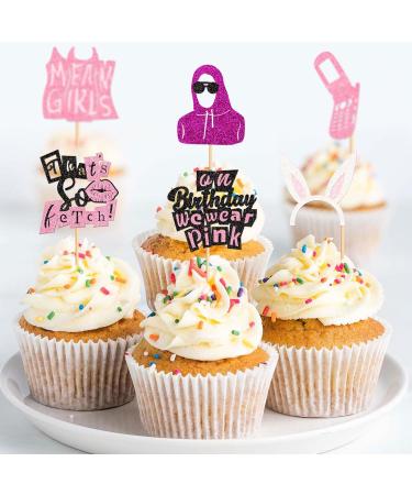 Cyodoos Mean Girl Cupcake Toppers Mean Girl Birthday Party Decoration Cake Toppers Single Women Pink Party Cake Decoration Supplies Wedding Bride Shower Decoration Supplies Pink4 - Buy Online on SooperMarket.com