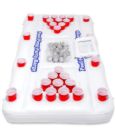 GoPong Original Pool Party Barge Floating Beer Pong Table with Cooler and Cup Holders
