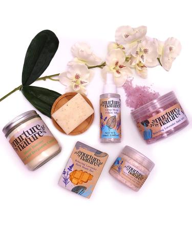 Nurture By Nature Relax & Calm Pamper Gift Basket for Women | Lavender Essential Oils, Bath Salts, Soap, Bath Bombs, Candle & More | Perfect Mother's Day Gift - Buy Online on SooperMarket.com
