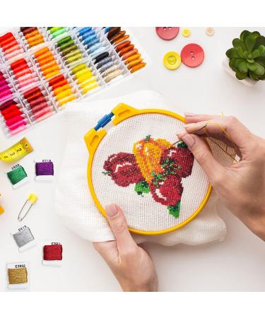 Atteret Embroidery Floss Kit - 108 Colors - Cotton and Metallic Threads - Organizer Storage Box - DMC Color Coding - Cross Stitch, Friendship Bracelets, String Crafts - Buy Online on SooperMarket.com