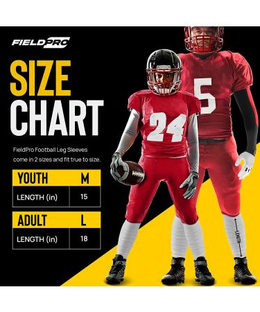 FieldPro Football Leg Sleeves - 2 Pairs | Adult & Youth Sizes | 6 Colors Available | Calf Compression for Men | Medium Size in Black/White - Buy Online on SooperMarket.com