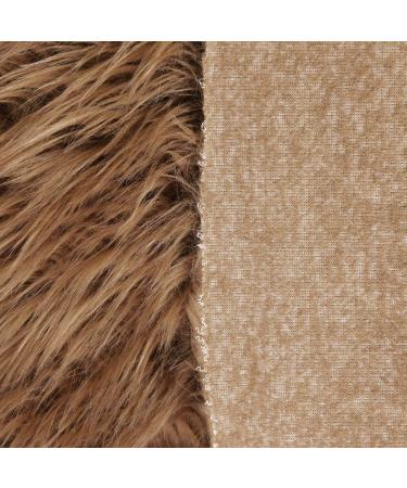 Shaggy Faux Fur Fabric by FabricLA - 18x60 Inches - Light Brown Craft Furry Fabric for Sewing Apparel, Rugs, Pillows, and More - Buy Online on SooperMarket.com