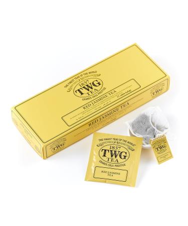 TWG Tea - Red Jasmine Tea - Rooibos Tea - Jasmine Flower - 15 Hand Sewn Cotton Tea Bags - Gift Set