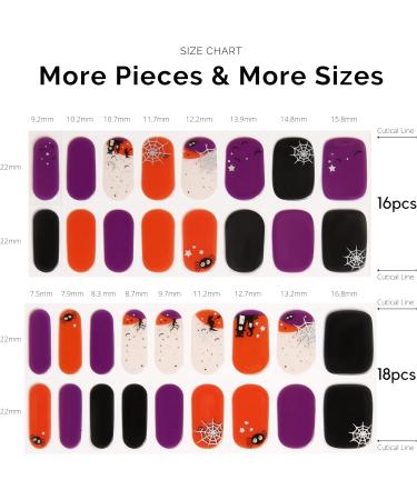 NAILOG Semi Cured Gel Nail Strips - Salon-Quality Long Lasting Nail Wraps - Dark Moon Night - 34 pcs - Buy Online on SooperMarket.com