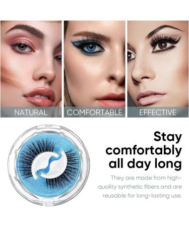 Self Adhesive False Eyelashes 3 Different Types Adhesive Lashes No Glue Needed Reusable Waterproof False Eyelashes Natural Look for Makeup 3 Pairs - Buy Online on SooperMarket.com