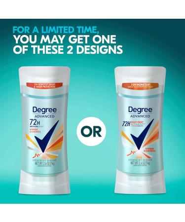 Degree Antiperspirant Deodorant Stress Control 72-Hour Sweat & Odor Protection Antiperspirant for Women with Body Heat Activated Technology 2.6 oz 2.6 Ounce (Pack of 1) - Buy Online on SooperMarket.com
