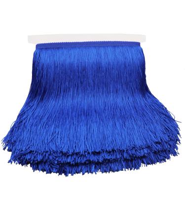 8 Inch Width Blue Fringe Trim 10 Yards Long Tassel Sewing Trim for DIY Craft Clothing and Dress Decoration (Blue)