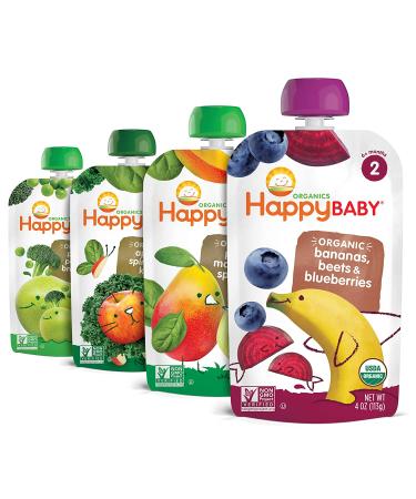 Happy Baby Organics Stage 2 Combo Baby Food Variety Pack - 16 x 4oz - Organic & Nutritious - Buy Online on SooperMarket.com