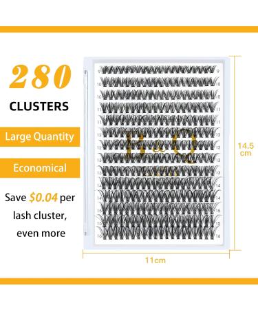 50D-0.07D-13mm Cluster Lashes - DIY Eyelash Extensions at Home - 280 Clusters False Eyelash - Individual Lashes Extensions - B&Q LASH - Buy Online on SooperMarket.com