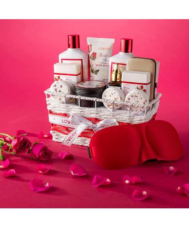 Red Rose Spa Gift Set for Women - 35 Piece Stress Relief Kit for Thank You, Birthday, Mom, Christmas - Nail Care, Body Scrub, Bubble Bath, Bath Bomb & More - Buy Online on SooperMarket.com