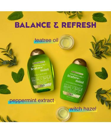 OGX Extra Strength Tea Tree Mint Scalp Shampoo - 13 fl oz | With Peppermint Oil & Witch Hazel | Paraben/Sulfate-Free - Buy Online on SooperMarket.com