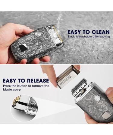 Suttik Electric Razor for Men - Waterproof Foil Shaver Set Beard Trimmer & Replacement Blade - Perfect Gift for Facial Grooming & Bald Heads - Buy Online on SooperMarket.com