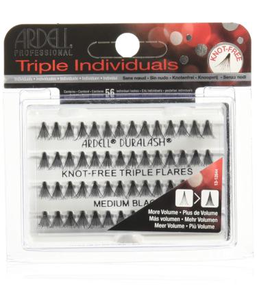 ARDELL Triple Individuals Knot-Free Eye Lashes  Medium  Black