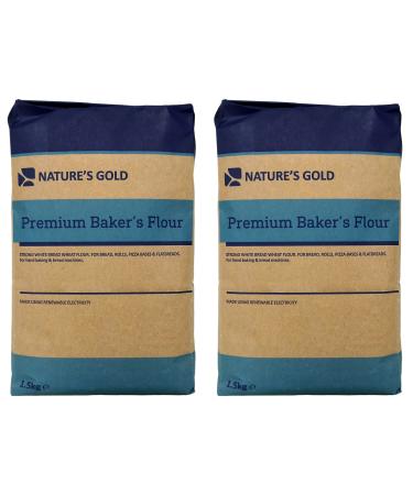 Nature's Gold Premium Baker's Strong White Bread Flour 1.5kg (Pack of 2)