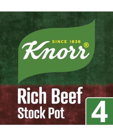 Knorr Rich Beef Stock Pots gluten-free to add a deep beef flavour to your dishes 4x 28 g Single