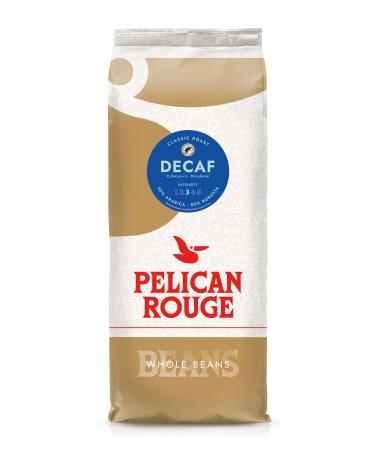 Pelican Rouge DECAFFEINATED Whole Classic Medium Roasted Coffee Beans | Rainforest Alliance Certified | New 2023 blend | 1kg bag | Fully-recyclable packaging