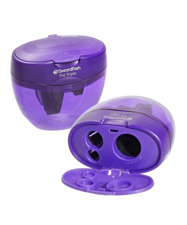 Swordfish The Triple 3 Hole Canister Pencil Sharpener (Single) - Purple  Pack of 1