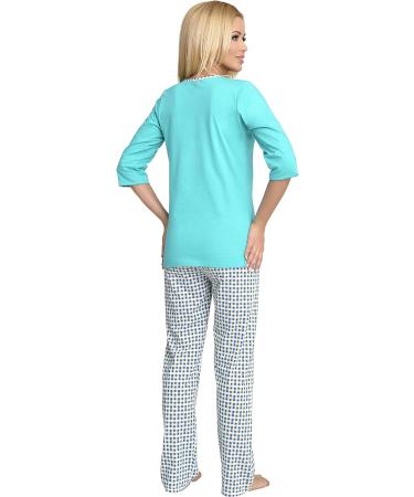 Be Mammy Nursing Pyjama Set - S Turquoise-2 | Comfortable Maternity Sleepwear - Buy Online on SooperMarket.com