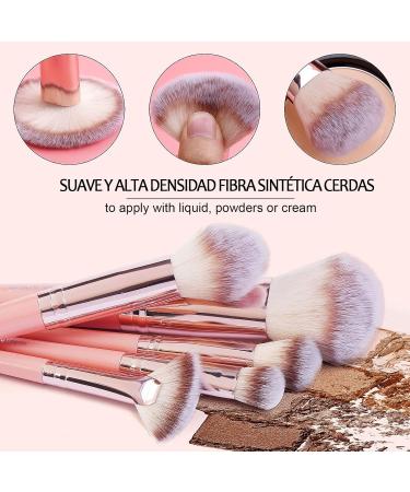 20pcs Professional Makeup Brush Set - Travel Kabuki & Eyeshadow Brushes with Gift Box | Pink Cosmetic Brush Set for Foundation & Concealer - Buy Online on SooperMarket.com