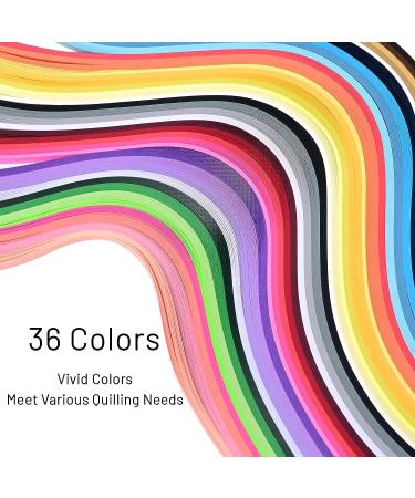 Paper Quilling Strips Set - 36 Colors - 900 Strips - 3mm x 39cm - Buy Online on SooperMarket.com