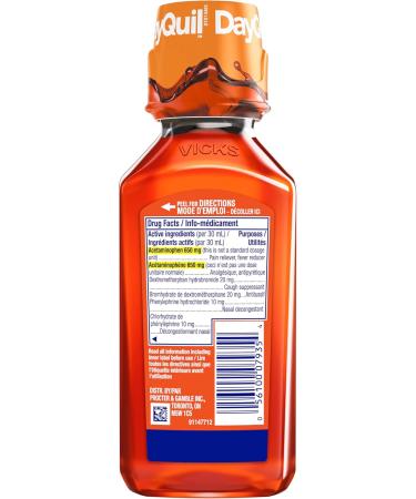 Vicks DayQuil Cold and Flu Medicine Cough Suppressant Nasal Decongestant Pain Reliever Fever Reducer Non-Drowsy Formula 354ml 354 ml (Pack of 1) - Buy Online on SooperMarket.com