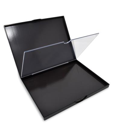 The Adept Palette in Singularity Black - Double Sided Magnetic Empty Palette with Divider Holds over 100 Single Round Standard Sized Eyeshadow Pans Hardshell Case