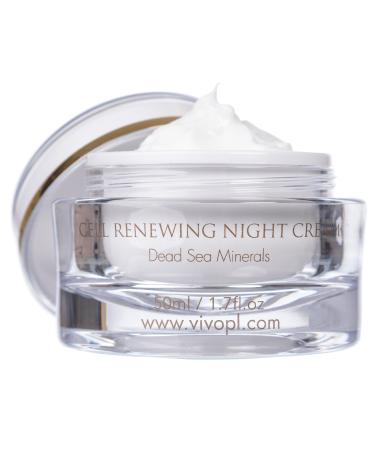 Vivo Per Lei Dead Sea Night Cream - Anti Aging Night Cream for Face - 1.7 Fl.Oz - Moisturizing Night Cream with Shea Butter - Night Facial Cream for Youthful Skin - Cell Renewal Night Cream 1.7 Fl Oz (Pack of 1)