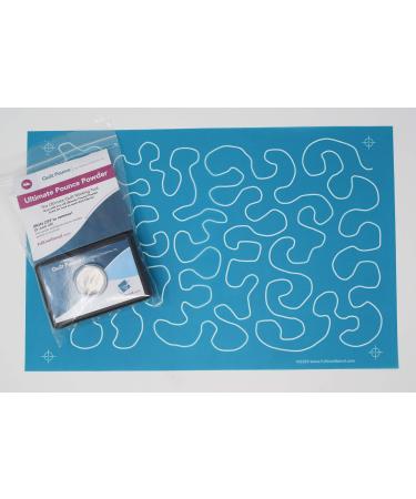 Full Line Stencil - Beginners Choice Bundle  Includes Pounce Pad with White Ultimate Iron Off Chalk and 31019 Large Stipple Meander (QPU  31019)