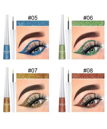 Gireatick 16PCS Liquid Glitter Eyeliner Set - High Pigmented Colors for Brightened Eyes | Waterproof Metallic Shimmer Eyeshadow Kit - Buy Online on SooperMarket.com