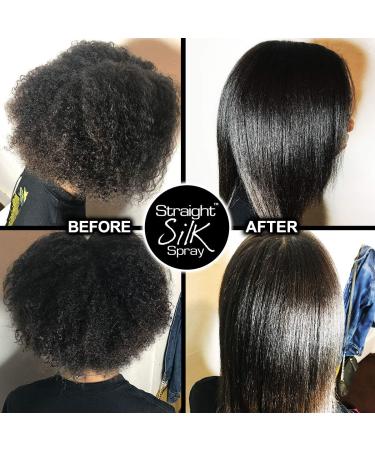 Straight Silk Spray with Moroccan Argan Oil | Hair Straightening Protector & Detangler | Alcohol-Free | Heat Protectant up to 450 F | Flat-Iron | Blow-Dry | Unscented | Hair Spray | MADE IN USA (64oz) 64 Fl Oz (Pack of 1) - Buy Online on SooperMarket.com