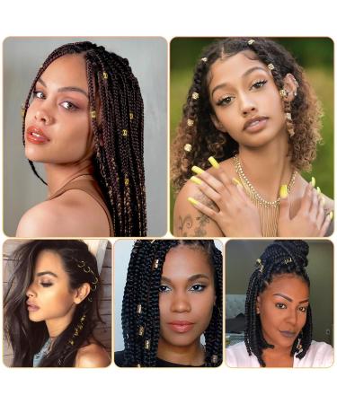 280 Pieces of Hair Accessories for Women | Dreadlock & Braid Jewelry | Adjustable Golden Hair Wrap Rings - Buy Online on SooperMarket.com