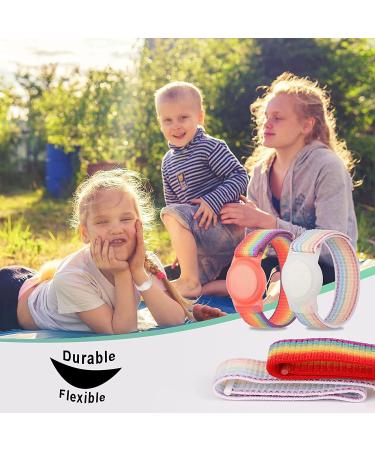 2 Pack Wristband for Airtag Kids  GPS Bracelet for kids Compatible with Apple Air Tag  Nylon Watch Band Tracker Case Strap Holder Accessories for Toddler Child Adult  Adjustable Anti-Lost(Rainbow) - Buy Online on SooperMarket.com