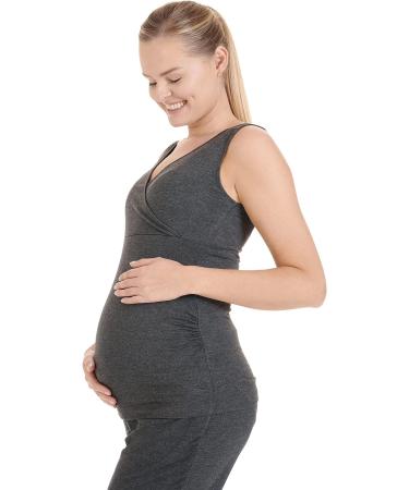 Herzmutter Maternity Homewear Set - 3-Piece Nursing Pyjamas - Pregnancy Wellness - Dark Gray - Buy Online on SooperMarket.com