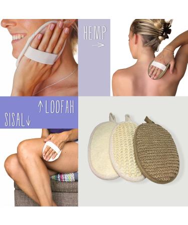 Stephanie Franck Beauty Bath Set - Exfoliating Loofah Sisal & Hemp Gloves for Glowing Skin | International Shipping Available - Buy Online on SooperMarket.com