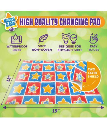 18-Pack Disposable Changing Pad Liners by Mighty Clean Baby - Waterproof, Soft, Absorbent - Portable 2 Packs for Diaper Bag - Buy Online on SooperMarket.com