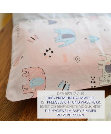 Elephant Pink Changing Mat Cover 75x85 cm - Removable 100% Cotton Baby Changing Pad Cover - Buy Online on SooperMarket.com