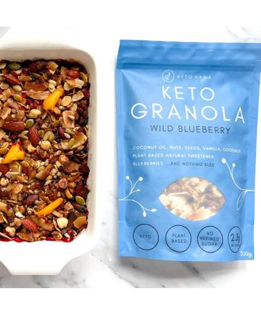 Keto Hana Wild Blueberry Vegan Granola - Dairy Free, Low Carb, No Refined Sugars, 4 Bags x 300gr - Buy Online on SooperMarket.com