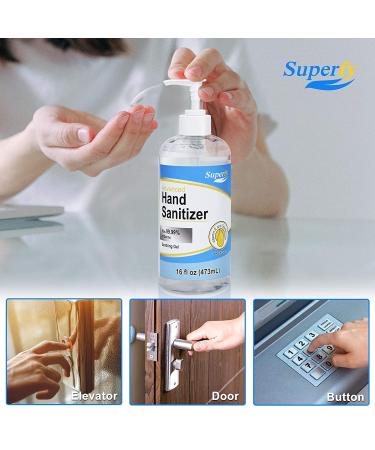 Superfy Hand Sanitizer Gel 128oz - 70% Alcohol - Quick-drying - 8 Pack 16 oz Pump Bottles - Buy Online on SooperMarket.com