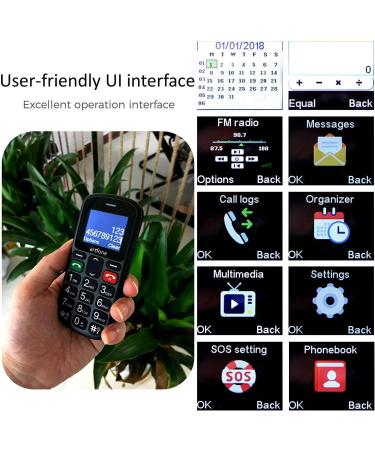 Artfone CS181 Senior Cell Phone - Large Button Dual SIM Mobile with Emergency Button | Contract-Free GSM Phone for Seniors | Includes Black Charger - Buy Online on SooperMarket.com