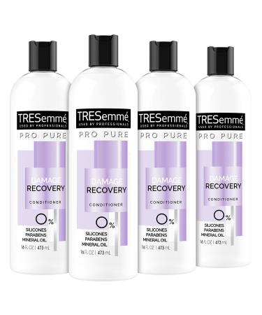 TRESemm Conditioner Conditioner for Damaged Hair Damage Recovery Silicone Free Conditioner 16 oz 4 Count Clean 16 Ounce (Pack of 4)