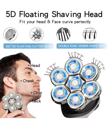 Head Shavers for Bald Men - 7D Waterproof Electric Shaver & Grooming Kit Cordless Rechargeable LCD Display - Buy Online on SooperMarket.com