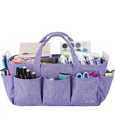 HOMEST Craft Organizer Tote Bag - Purple Art Caddy for Scrapbooking & Crafts Supplies - Buy Online on SooperMarket.com