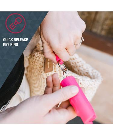 SABRE RED Pink Pepper Spray Keychain for Women - Maximum Police Strength, Quick Release, Finger Grip, 10-Foot Range, 25 Bursts - Help Fight Breast Cancer - Buy Online on SooperMarket.com